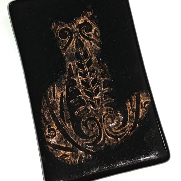 Handmade Fused Glass Cat Dish - Picture 2 of 6